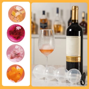 4 Hole Ice Cube Makers Round Ice Mold Whisky Cocktail Vodka Ball Ice Mold Bar Party Kitchen Ice Box Ice Cream Maker