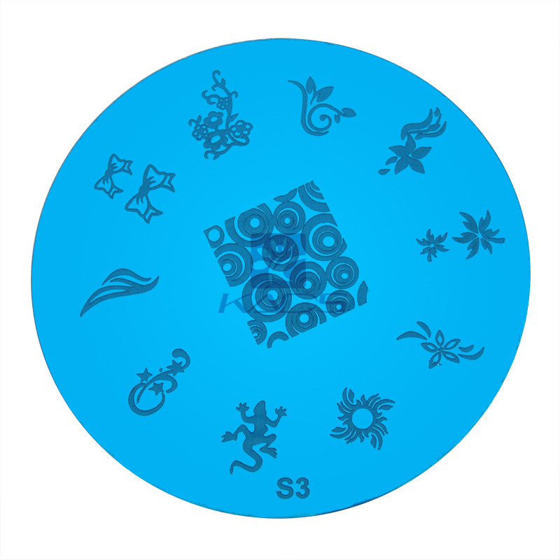 Πρότυπο σφράγισης στένσιλ KADS στρογγυλής τέχνης νυχιών, Σετ εργαλείων μανικιούρ για DIY