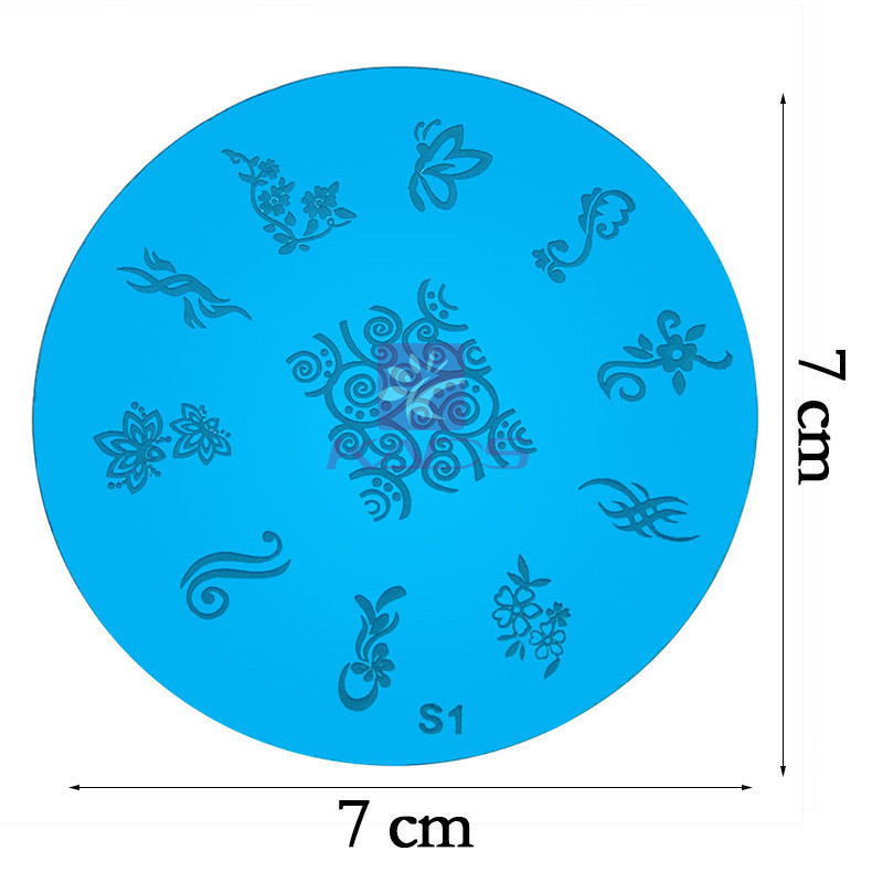 Πρότυπο σφράγισης στένσιλ KADS στρογγυλής τέχνης νυχιών, Σετ εργαλείων μανικιούρ για DIY