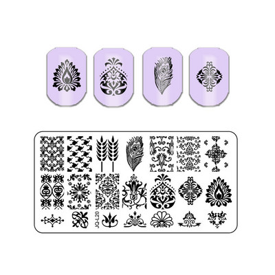 Lehed Lilletriibu Disain Tempelplaadid Abstraktsed Daami Näo Küünetempli mallid Lehed Lilleprintimine Šabloon Maniküüri tööriistad