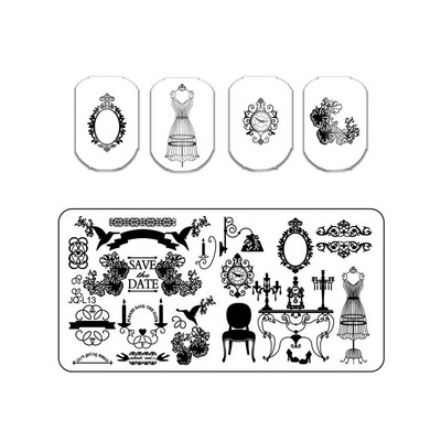 Lehed Lilletriibu Disain Tempelplaadid Abstraktsed Daami Näo Küünetempli mallid Lehed Lilleprintimine Šabloon Maniküüri tööriistad