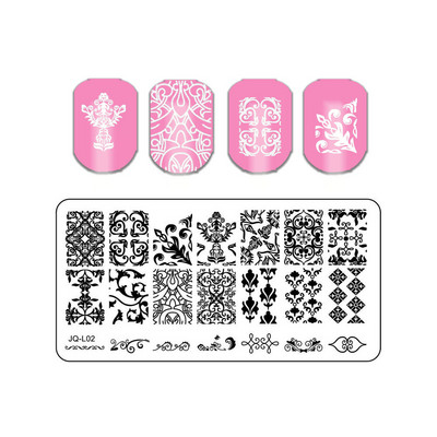 Lehed Lilletriibu Disain Tempelplaadid Abstraktsed Daami Näo Küünetempli mallid Lehed Lilleprintimine Šabloon Maniküüri tööriistad