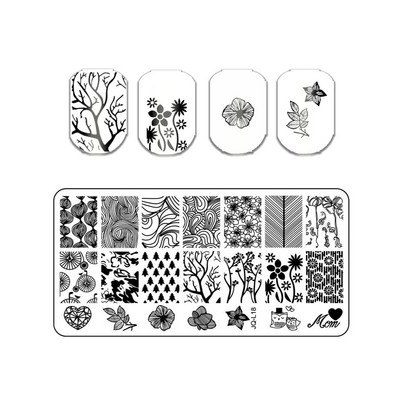 Lehed Lilletriibu Disain Tempelplaadid Abstraktsed Daami Näo Küünetempli mallid Lehed Lilleprintimine Šabloon Maniküüri tööriistad
