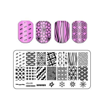 Lehed Lilletriibu Disain Tempelplaadid Abstraktsed Daami Näo Küünetempli mallid Lehed Lilleprintimine Šabloon Maniküüri tööriistad