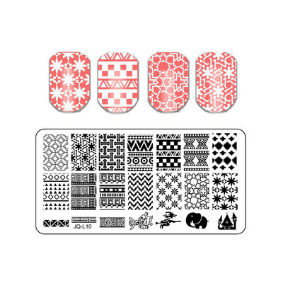 Lehed Lilletriibu Disain Tempelplaadid Abstraktsed Daami Näo Küünetempli mallid Lehed Lilleprintimine Šabloon Maniküüri tööriistad