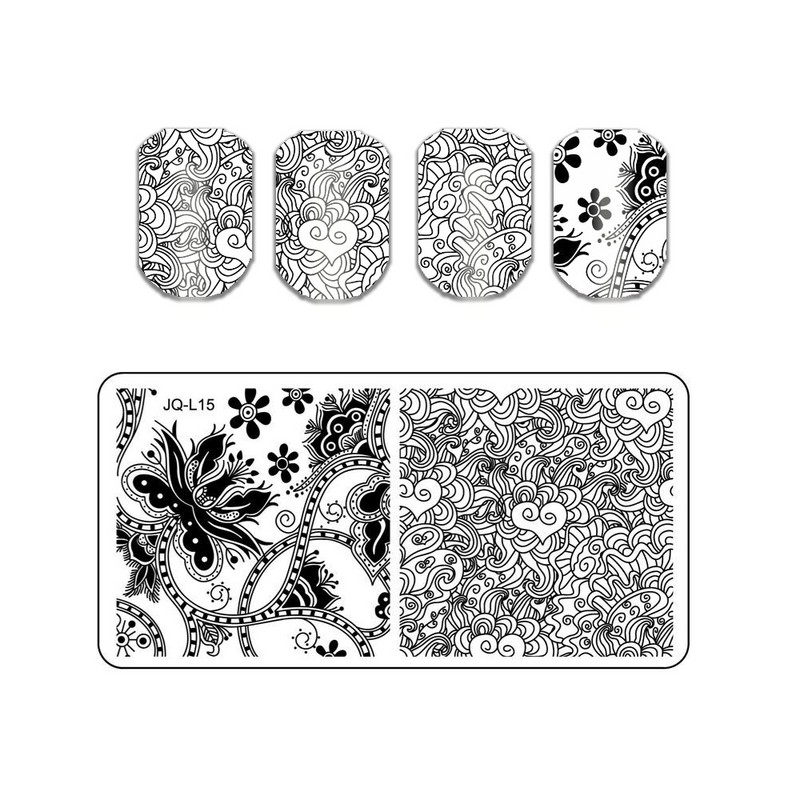 Lehed Lilletriibu Disain Tempelplaadid Abstraktsed Daami Näo Küünetempli mallid Lehed Lilleprintimine Šabloon Maniküüri tööriistad