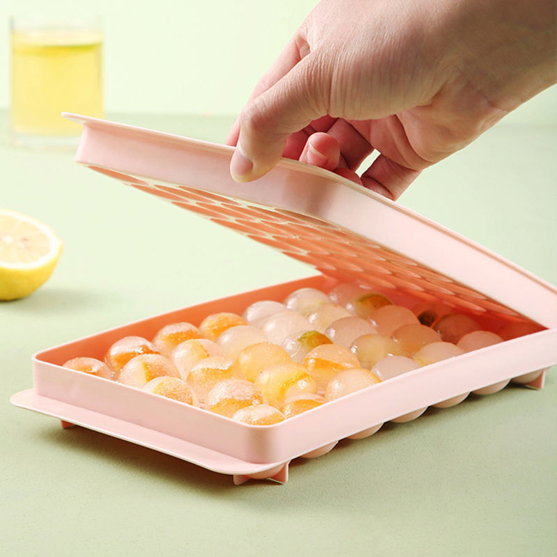 18/36 rácsos kerek jégkocka tálca tetővel kockakészítő Pp műanyag forma élelmiszer minőségű forma Kreatív kütyük barkácsolt fagylalt forma