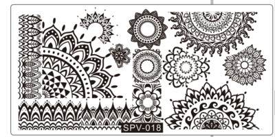 Λουλούδια δαντέλας Πλάκες για σφράγιση νυχιών Mandala Γεωμετρικά Πρότυπα Σφραγίδας Νυχιών Εργαλεία στένσιλ εκτύπωσης μονό κομμάτι