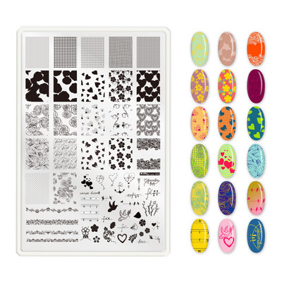Λουλούδια δαντέλας Πλάκες για σφράγιση νυχιών Mandala Γεωμετρικά Πρότυπα Σφραγίδας Νυχιών Εργαλεία στένσιλ εκτύπωσης μονό κομμάτι