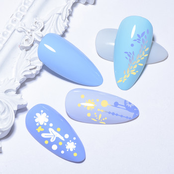 Στρογγυλές πλάκες για σφράγιση νυχιών με μοτίβο πεταλούδας Πλάκα τέχνης στένσιλ λουλουδιών Εργαλεία πρότυπο σφράγισης νυχιών