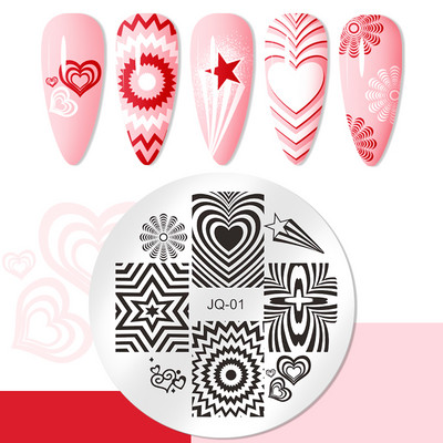 Στρογγυλές πλάκες για σφράγιση νυχιών με μοτίβο πεταλούδας Πλάκα τέχνης στένσιλ λουλουδιών Εργαλεία πρότυπο σφράγισης νυχιών