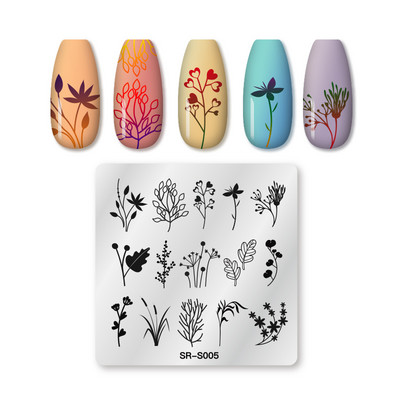 Στρογγυλές πλάκες για σφράγιση νυχιών με μοτίβο πεταλούδας Πλάκα τέχνης στένσιλ λουλουδιών Εργαλεία πρότυπο σφράγισης νυχιών