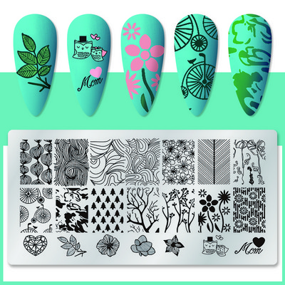 Στρογγυλές πλάκες για σφράγιση νυχιών με μοτίβο πεταλούδας Πλάκα τέχνης στένσιλ λουλουδιών Εργαλεία πρότυπο σφράγισης νυχιών