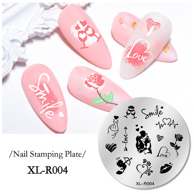 Στρογγυλές πλάκες για σφράγιση νυχιών με μοτίβο πεταλούδας Πλάκα τέχνης στένσιλ λουλουδιών Εργαλεία πρότυπο σφράγισης νυχιών