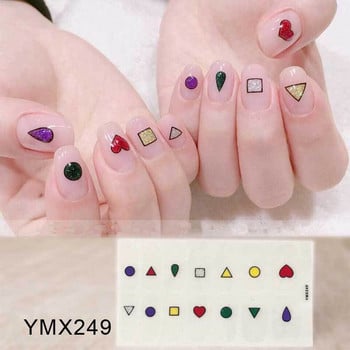 14 Tips/Sheet Fashion Nail Wrap Αυτοκόλλητα Μικτά σχέδια Αυτοκόλλητα βερνίκια νυχιών Foils 3D Stickers Nail Art Decorations Salon