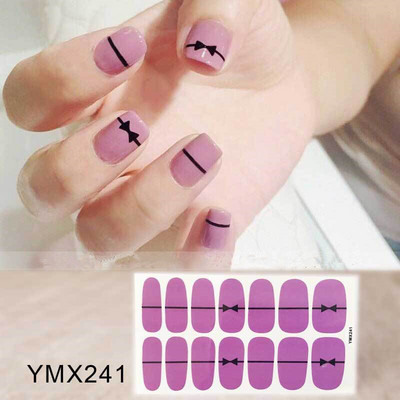 14 Tips/Sheet Fashion Nail Wrap Αυτοκόλλητα Μικτά σχέδια Αυτοκόλλητα βερνίκια νυχιών Foils 3D Stickers Nail Art Decorations Salon