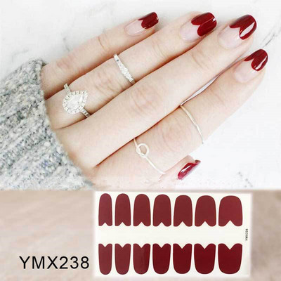 14 Tips/Sheet Fashion Nail Wrap Αυτοκόλλητα Μικτά σχέδια Αυτοκόλλητα βερνίκια νυχιών Foils 3D Stickers Nail Art Decorations Salon