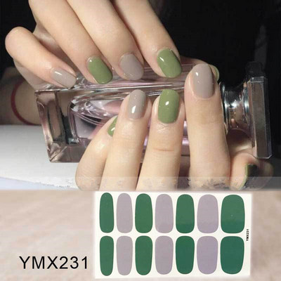 14 Tips/Sheet Fashion Nail Wrap Αυτοκόλλητα Μικτά σχέδια Αυτοκόλλητα βερνίκια νυχιών Foils 3D Stickers Nail Art Decorations Salon