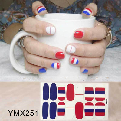 14 Tips/Sheet Fashion Nail Wrap Αυτοκόλλητα Μικτά σχέδια Αυτοκόλλητα βερνίκια νυχιών Foils 3D Stickers Nail Art Decorations Salon