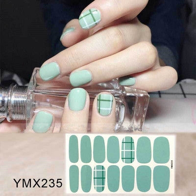 14 Tips/Sheet Fashion Nail Wrap Αυτοκόλλητα Μικτά σχέδια Αυτοκόλλητα βερνίκια νυχιών Foils 3D Stickers Nail Art Decorations Salon