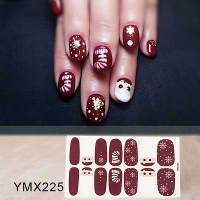 14 Tips/Sheet Fashion Nail Wrap Αυτοκόλλητα Μικτά σχέδια Αυτοκόλλητα βερνίκια νυχιών Foils 3D Stickers Nail Art Decorations Salon