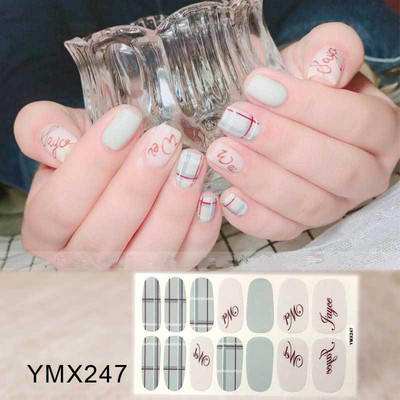 14 Tips/Sheet Fashion Nail Wrap Αυτοκόλλητα Μικτά σχέδια Αυτοκόλλητα βερνίκια νυχιών Foils 3D Stickers Nail Art Decorations Salon