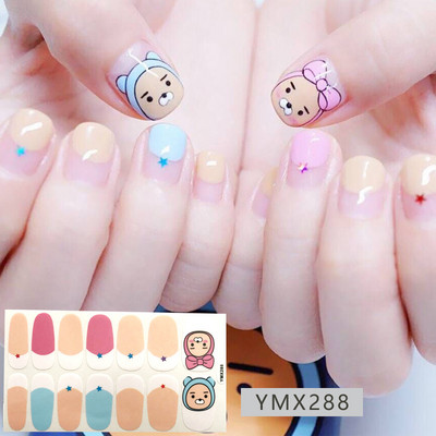 14 Tips/Sheet Fashion Nail Wrap Αυτοκόλλητα Μικτά σχέδια Αυτοκόλλητα βερνίκια νυχιών Foils 3D Stickers Nail Art Decorations Salon
