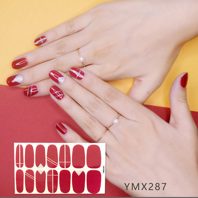 14 Tips/Sheet Fashion Nail Wrap Αυτοκόλλητα Μικτά σχέδια Αυτοκόλλητα βερνίκια νυχιών Foils 3D Stickers Nail Art Decorations Salon