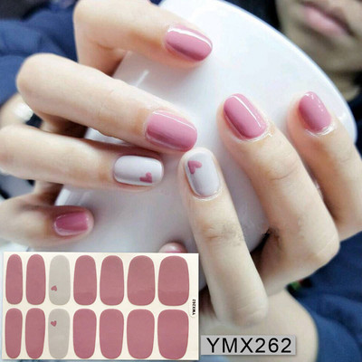 14 Tips/Sheet Fashion Nail Wrap Αυτοκόλλητα Μικτά σχέδια Αυτοκόλλητα βερνίκια νυχιών Foils 3D Stickers Nail Art Decorations Salon