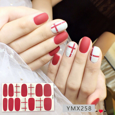 14 Tips/Sheet Fashion Nail Wrap Αυτοκόλλητα Μικτά σχέδια Αυτοκόλλητα βερνίκια νυχιών Foils 3D Stickers Nail Art Decorations Salon