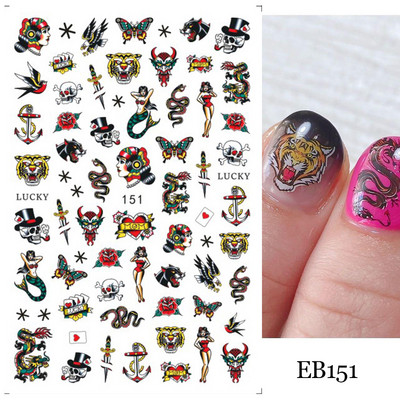 Τρισδιάστατα αυτοκόλλητα νυχιών Dragon Μαύρα Snake Sliders Money Αυτοκόλλητα νυχιών με κινέζικο χαρακτήρα Διακόσμηση πρωτοχρονιάς Αξεσουάρ μανικιούρ NTF723