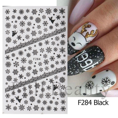Λευκό Snowflake Nail Art αυτοκόλλητα τρισδιάστατα αυτοκόλλητα αυτοκόλλητα Χειμερινά Snowy Christmas Tree Sliders Μανικιούρ για Διακοσμήσεις νυχιών TRDH-466