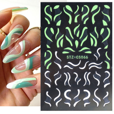 Αυτοκόλλητα νυχιών 3D striping Tape Gold Sliver Μαύρο Λευκό Κόλλα με ίσια γραμμή καμπύλης συρόμενα Διακοσμητικά νυχιών LASTZ-CS169