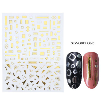 Αυτοκόλλητα νυχιών 3D striping Tape Gold Sliver Μαύρο Λευκό Κόλλα με ίσια γραμμή καμπύλης συρόμενα Διακοσμητικά νυχιών LASTZ-CS169