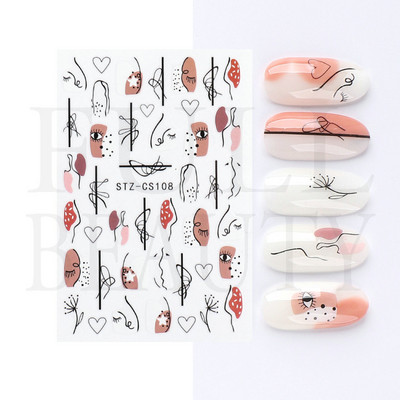 Αυτοκόλλητα νυχιών 3D striping Tape Gold Sliver Μαύρο Λευκό Κόλλα με ίσια γραμμή καμπύλης συρόμενα Διακοσμητικά νυχιών LASTZ-CS169