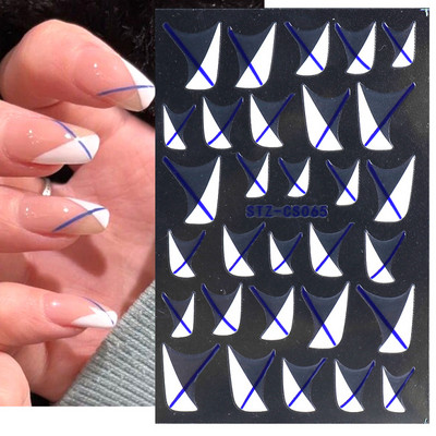 Αυτοκόλλητα νυχιών 3D striping Tape Gold Sliver Μαύρο Λευκό Κόλλα με ίσια γραμμή καμπύλης συρόμενα Διακοσμητικά νυχιών LASTZ-CS169