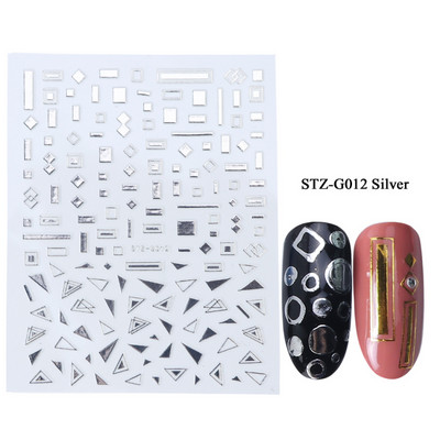 Αυτοκόλλητα νυχιών 3D striping Tape Gold Sliver Μαύρο Λευκό Κόλλα με ίσια γραμμή καμπύλης συρόμενα Διακοσμητικά νυχιών LASTZ-CS169