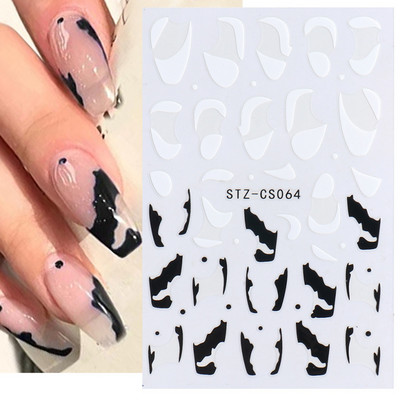 Αυτοκόλλητα νυχιών 3D striping Tape Gold Sliver Μαύρο Λευκό Κόλλα με ίσια γραμμή καμπύλης συρόμενα Διακοσμητικά νυχιών LASTZ-CS169