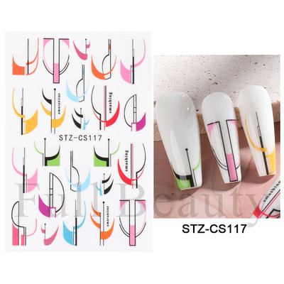 Αυτοκόλλητα νυχιών 3D striping Tape Gold Sliver Μαύρο Λευκό Κόλλα με ίσια γραμμή καμπύλης συρόμενα Διακοσμητικά νυχιών LASTZ-CS169