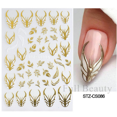 Αυτοκόλλητα νυχιών 3D striping Tape Gold Sliver Μαύρο Λευκό Κόλλα με ίσια γραμμή καμπύλης συρόμενα Διακοσμητικά νυχιών LASTZ-CS169