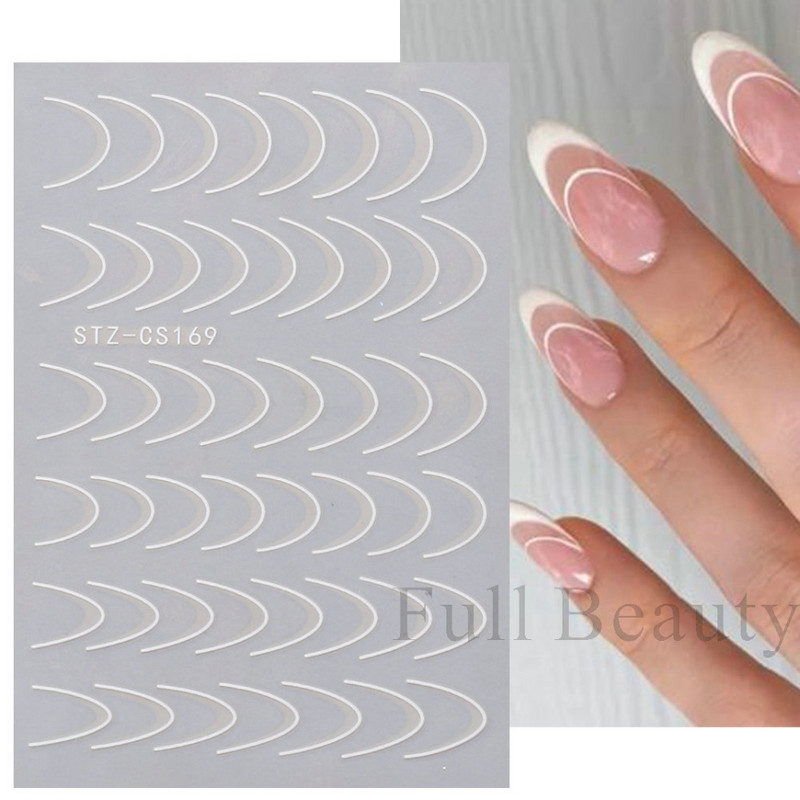 Αυτοκόλλητα νυχιών 3D striping Tape Gold Sliver Μαύρο Λευκό Κόλλα με ίσια γραμμή καμπύλης συρόμενα Διακοσμητικά νυχιών LASTZ-CS169