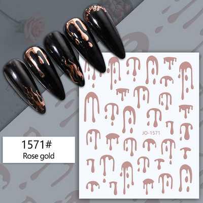 3D küünekleebiste jooned isetegemine roosa kuldne küünekunst liugurid isekleepuvad metallist triibud jooned tähed kleebised kumerad kaunistused maniküür