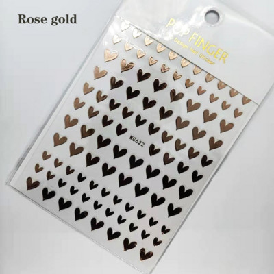 3D küünekleebiste jooned isetegemine roosa kuldne küünekunst liugurid isekleepuvad metallist triibud jooned tähed kleebised kumerad kaunistused maniküür