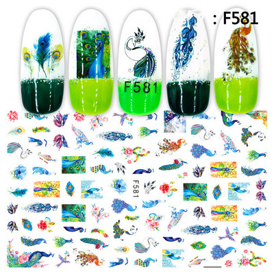 3D αυτοκόλλητο νυχιών Αυτοκόλλητα αυτοκόλλητα σχεδίασης για νύχια Αυτοκόλλητα μπλε πεταλούδα λουλούδια για μανικιούρ Διακόσμηση νυχιών