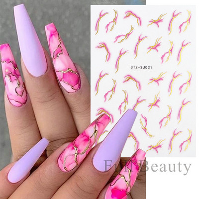 Metalni srebrni leptir 3D naljepnica za nokte Aurora Holografska laserska zvijezda Zmija Mjesec Novogodišnji klizač Proljetni dekor za manikuru NFSTZ-X002