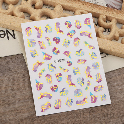 Metalni srebrni leptir 3D naljepnica za nokte Aurora Holografska laserska zvijezda Zmija Mjesec Novogodišnji klizač Proljetni dekor za manikuru NFSTZ-X002