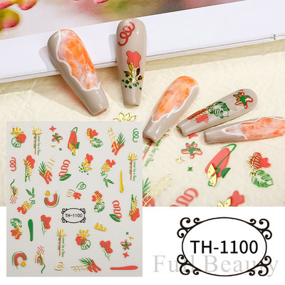 Metalni srebrni leptir 3D naljepnica za nokte Aurora Holografska laserska zvijezda Zmija Mjesec Novogodišnji klizač Proljetni dekor za manikuru NFSTZ-X002