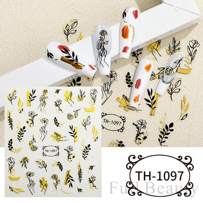 Metalni srebrni leptir 3D naljepnica za nokte Aurora Holografska laserska zvijezda Zmija Mjesec Novogodišnji klizač Proljetni dekor za manikuru NFSTZ-X002