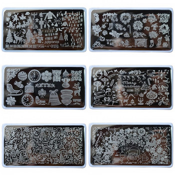 1 τεμ 6,5*12,5 ορθογώνιες πλάκες για σφράγιση νυχιών Πρότυπο σφράγισης σφραγίδων τέχνης νυχιών με πολλά σχέδια Εργαλεία μανικιούρ στένσιλ