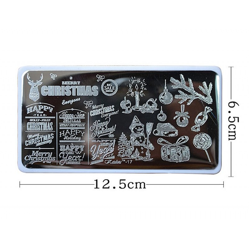 1 τεμ 6,5*12,5 ορθογώνιες πλάκες για σφράγιση νυχιών Πρότυπο σφράγισης σφραγίδων τέχνης νυχιών με πολλά σχέδια Εργαλεία μανικιούρ στένσιλ